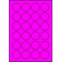 Etykiety A4 kolorowe Kółka Fi 40 mm – różowe